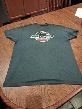 Offical GM Vintage Style Chevrolet T Shirt Short Sleeve Mens Ex Lg Grey Distress